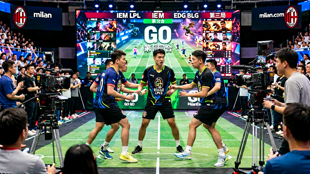 CS:GO职业赛事现场，选手战术配合