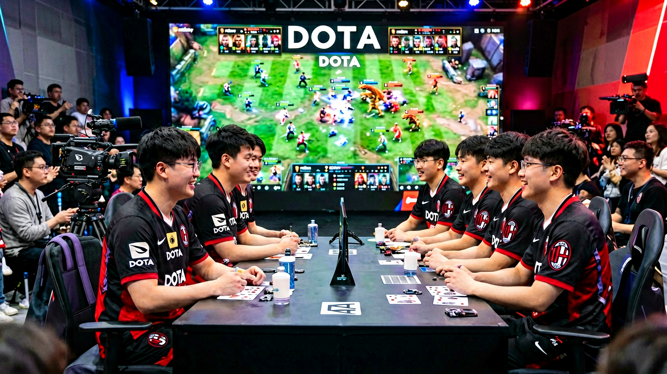 DOTA2国际邀请赛TI比赛现场，职业选手精彩对局